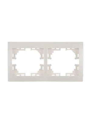 MIRA Рамка 2 поста горизонтальная белая без вставок Lezard 701-0200-147