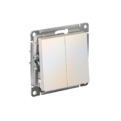 ATLASDESIGN 2-клавишный ПЕРЕКЛЮЧАТЕЛЬ, сх.6/2, 10АХ, быстрозажимные клеммы, ЖЕМЧУГ