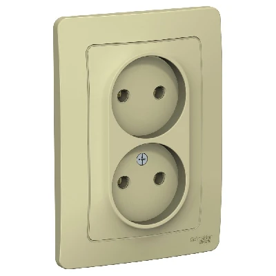 BLANCA С/У РОЗЕТКА двойная без заземления без шторок, 16А, 250В, БЕЖЕВЫЙ Systeme Electric BLNRS000027