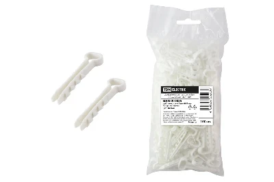 Дюбель-хомут для плоского кабеля 6-14мм белый (100шт) TDM