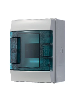 Щит распределительный навесной ЩРн-п-4 пластиковый Mistral65 серая прозрачная дверь без клемм IP65 (65P04X12) ABB 1SL1200A00