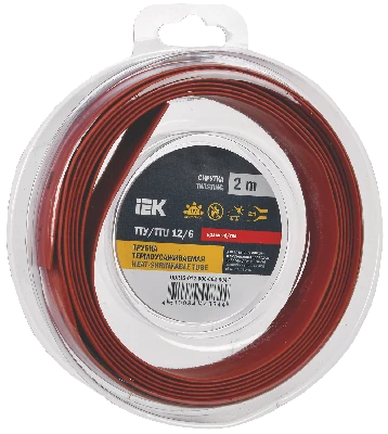 Трубка термоусадочная ТТУ нг-LS 12/6 красная (2м/упак) IEK UDR12-012-006-002-K04-T