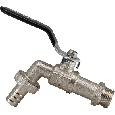 Кран шаровой водоразборный со штуцером 3/4' Нрручка рычаг