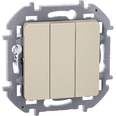 Выключатель 3-клавишный 10АХ слоновая кость INSPIRIA