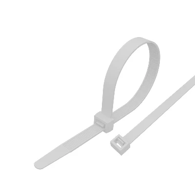 Хомут-стяжка кабельная нейлоновая 400x4,8 мм, белая, 100 шт