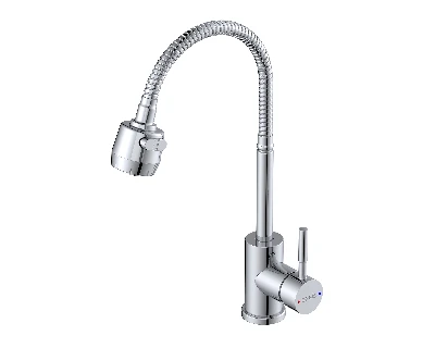 Смеситель для кухни однорычажный с гибким изливом и переключателем режимов SUS1005НСGL