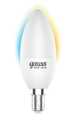 Лампа светодиодная умная 5 Вт 470 лм 2700-6500К AC 220-240В E14 свеча Управление по Wi-Fi, изменение цветовой температуры и диммирование Smart Home Gauss GAUSS 1110112