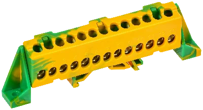 TEKFOR Шина PE земля в комбинированном DIN-изоляторе Стойка 6х9-13-ЖЗ IEK