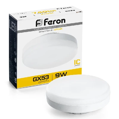 Лампа светодиодная LED 9вт GX53 теплый таблетка FERON LB-452 25832
