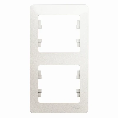 GLOSSA Рамка 2 поста вертикальная перламутр Systeme Electric GSL000606