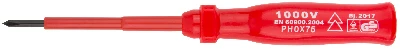 Отвертка изолированная 1000 В, CrV сталь, пластиковая ручка РН0 х 75 мм FIT 55806