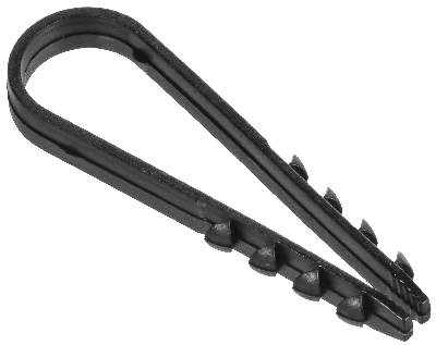 Дюбель-хомут 11х18мм для круглого кабеля нейлон черный (100шт/упак) GENERICA