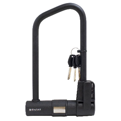 Замок навесной БУЛАТ ВС 387-01 всепогодный 3кл d=165 мм с креплением на раму велосипеда ПТК Компания 14031