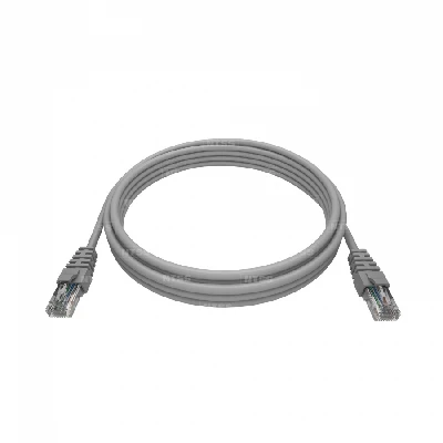Патч-корд 2хRJ45/8P8C, T568B UTP 5e кат. литой 1 метр, LSZH, серый