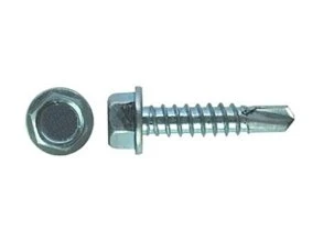 Саморез 5,5х25 А2 DIN7504K с шестигранной головкой с пресс-шайбой с буром на конце нержавеющая сталь