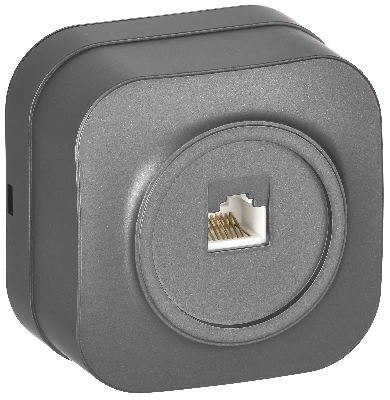 GLORY Розетка для открытой установки компьютерная RJ45 кат.5E РК10-ХСм сталь матовый IEK