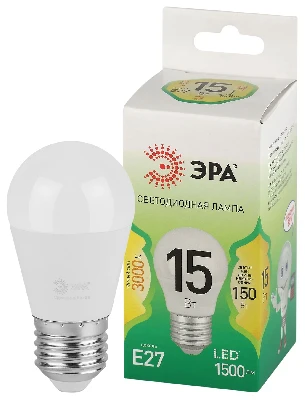 Лампа светодиодная LED 15 Вт 1500Лм 3000К шар теплый E27 220-240В LED P45-15W-830-E27 Green Line