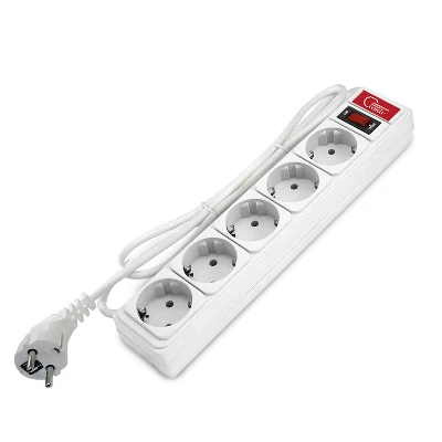 Сетевой фильтр СОЮЗ ПВС 3*0,75 5гн., выключатель с индикацией, с заземлением, белый 1,8м UNIVersal 1340