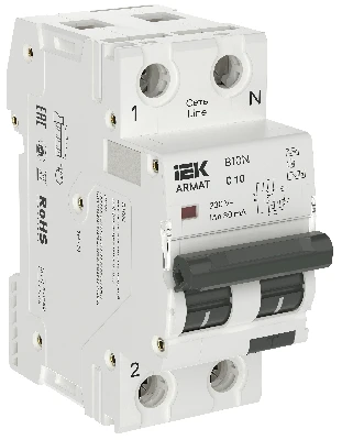 ARMAT Автоматический выключатель дифференциального тока B10N 1P+NP C10 30мА тип A (36мм) IEK