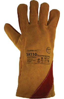 Краги спилковые пятипалые на флисовой подкладке, с усиленной накладкой на ладони и  кевларовой нитью, ArmProtect SK110, р.10