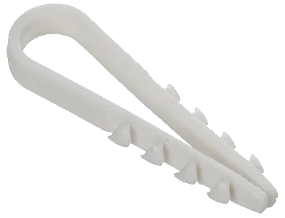 Дюбель-хомут 5х10мм для круглого кабеля нейлон белый (100шт/упак) GENERICA