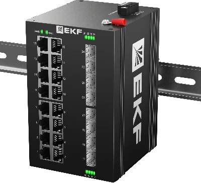 Коммутатор промышленный неуправляемый U-8GX/SFP-16GT, 8 портов 1000Base-X SFP, 16 портов 10/100/1000Base-T(X) RJ45, монтаж на динрейку TSX EKF