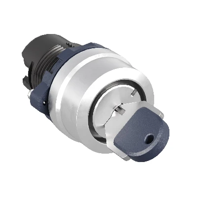 Головка переключателя с ключом на 2 положения с фиксацией стандартная ручка, черный, алюминий