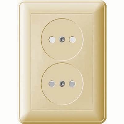 W59 Розетка двойная скрытая без заземления 16А бежевая Systeme Electric RS16-254-28