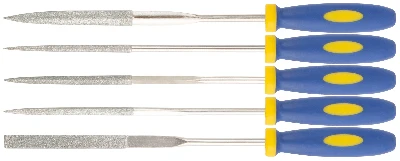 Надфили алмазные, мягкая ручка, 3х140х50 мм, набор 5 штук FIT 42173