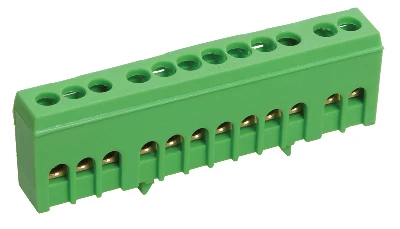 Шина ЗЕМЛЯ в корпусе изолированная на DIN-рейку ШНИ-6х9-12-К-З IEK YNN10-69-12KD-K06