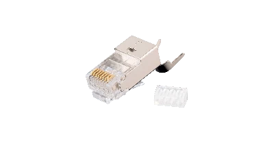 Коннектор RJ45/8P8C под витую пару, Кат.6(Класс E), 250МГц, покрытие 50мкд, универсальные ножи, экранированный, со вставкой, с хвостовиком, круглый ввод, уп-ка 100шт. NIKOMAX NMC-RJ88RZ50SE3-T-100 ЭКО52889