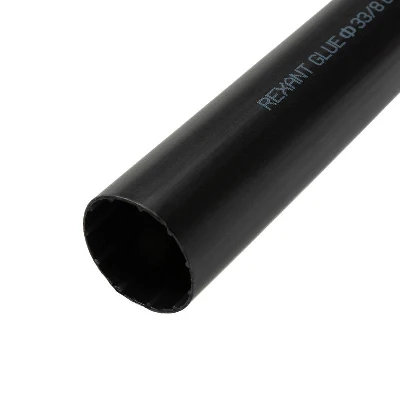 Термоусаживаемая трубка клеевая 33,0 8,0 мм, (3-4-1), черная, REXANT 26-0033