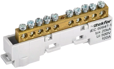 TEKFOR Шина L фаза неизолированная на универсальном держателе 6х9-10-Ср IEK