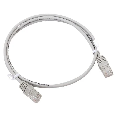 Патч-корд TERACOM Cat.5E (1Гбит/с) неэкранированный UTP оболочка PVC серый (1м) EKF TRC-5EUTP-PVC-1M-GY