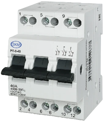 Переключатель модульный реверсивный РП-3-40