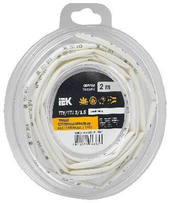 Трубка термоусадочная ТТУ нг-LS 3/1,5 белая (2м/упак) IEK UDR12-003-D15-002-K01-T
