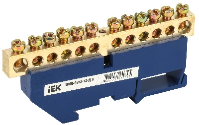 Шина N ноль на DIN-изолятор ШНИ-8х12-12-Д-С IEK YNN10-812-12D-K07