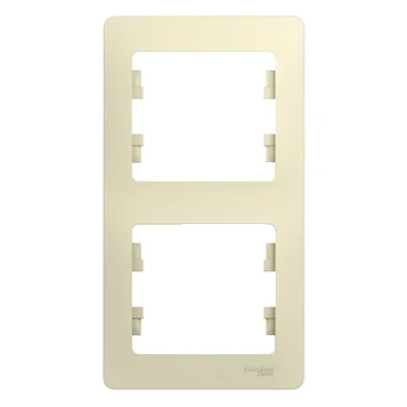 GLOSSA Рамка 2 поста вертикальная бежевая Systeme Electric GSL000206