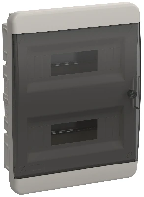TEKFOR Корпус пластиковый встраиваемый ЩРВ-П-24 IP41 черная прозрачная дверь IEK TF5-KP12-V-24-41-K01-K03