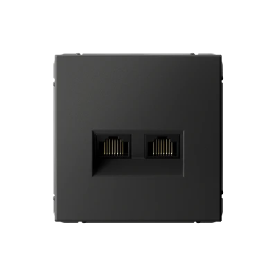 ARTGALLERY РОЗЕТКА двойная компьютерная RJ45+RJ45, кат. 5е, механизм, БАЗАЛЬТ