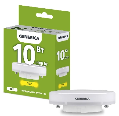 Лампа светодиодная T80 таблетка 10Вт 230В 3000К GX53 GENERICA IEK LL-T80-10-230-30-GX53-G
