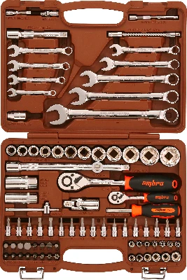 Набор инструмента универсальный 1/4'', 1/2''DR, 82 предмета Ombra OMT82S 055014