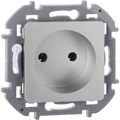 Розетка 2К 16 А 250 В~ INSPIRIA алюминий Legrand 673712