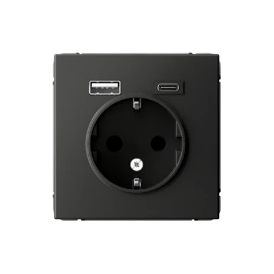 ARTGALLERY розетка 16А с 2 USB A+C, 5В/2,4А/3,0А, 2х5В/1,5А, механизм, базальт Systeme Electric GAL001432