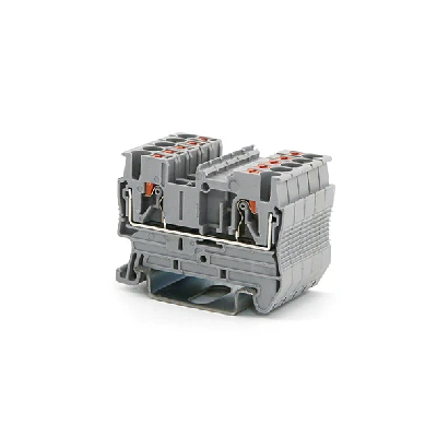 Клемма проходная , зажим push-in, 2 точки подключения, 2.5 кв.мм, серая DKC VPR-2.5-GY