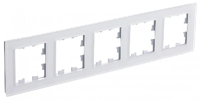 ATLASDESIGN NATURE рамка пятипостовая, МАТОВОЕ ОРГАНИЧЕСКОЕ СТЕКЛО БЕЛЫЙ Systeme Electric ATN330105