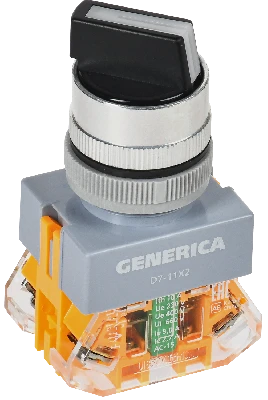 Переключатель D7-11X2 2 полож. 1з+1р черный GENERICA IEK BSW50-11X2-3-21-2-K02-G