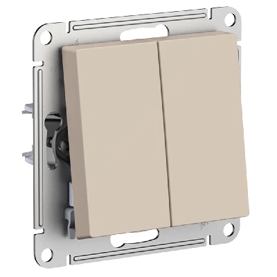 ATLASDESIGN переключатель двухклавишный, сх.6/2, 10АХ, механизм, ПЕСОЧНЫЙ Systeme Electric ATN001265