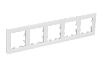 ATLASDESIGN NATURE 5-постовая РАМКА, НАТУРАЛЬНОЕ СТЕКЛО, БЕЛЫЙ Systeme Electric ATN360105