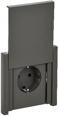 FORTE&PIANO Розетка 1-местная с заземлением с защитными шторками и крышкой безвинтовое крепление 16А IP44 FP319 серый IEK